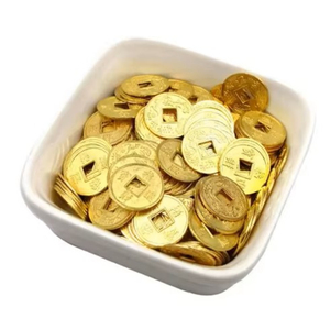 Pièces de monnaie chinoises en gros, pièces de monnaie dorées Feng Shui en métal pour la chance et l'énergie positive, décoration du Nouvel An chinois et des fêtes - Product Image 3
