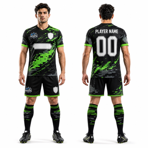 Uniforme de Fútbol Personalizado de Venta Caliente, Poliéster Jacquard Premium, Transpirable, Elástico, de Secado Rápido, Duradero, con Logotipo Personalizado, Unisex, Deportivo - Product Image 1