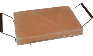 Wholesale New Natural Shape Refined Solid Himalayan Salt Cooking Slab Plates Eco-Friendly Carved <b>BBQ</b> Grill Rack <b>Tray</b> OEM Service - Product Image 1