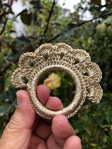 Handmade <b>Crochet</b> Napkin Ring <b>Set</b> with Elegant Macrame Design for Dining Table Decoration Wedding Events Home Kitchen Decor - Product Image 4