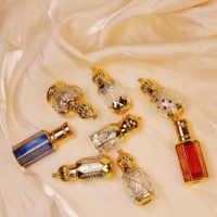 Flacon de parfum octogonal arabe Atar de 3 ml, 6 ml, 12 ml, flacon d'huile essentielle