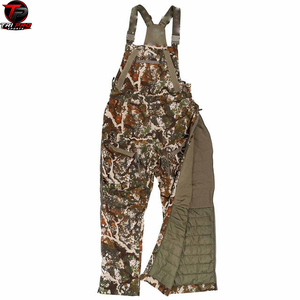 Men Outdoor Camouflage Hunting Field Bib Overalls Back View Elastic Back Waistband Crossback <b>Suspenders</b> Side Waist Adjustment - Product Image 2