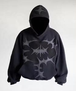 ร้อนขายผ้าฝ้ายอาทิตย์จางผู้ชายHoodieไม่มีสายกราฟิกเฮฟวี่เวทด้อยแพทช์ตัดและเย็บบนHoodieสําหรับผู้ชายและผู้หญิง - Product Image 3