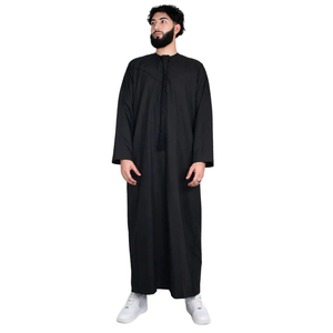 High Quality Material Haramain <b>Men</b> Islamic Clothing Saudi Muslim Jalabya <b>Thobe</b> Abaya Dubai Factory Wholesale - Product Image 1