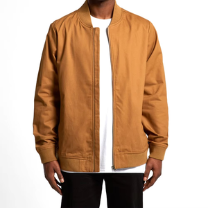Men's Polyester / Cotton-fill <b>canvas</b> baseball bomber <b>jacket</b> with a varsity collar - Product Image 1