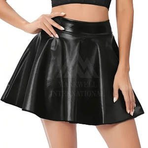 กระโปรงยาวหนังแท้เอวสูงหรูหราสำหรับผู้หญิงกระโปรงแมกซี่แฟชั่น - Product Image 3