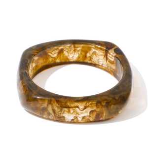 กำไลข้อมืออะคริลิกเรซิ่นใสลายหินอ่อนสีส้มอำพันทรงกลมแบบวินเทจของ SAMI HANDICRAFTS สำหรับทั้งชายและหญิง เหมาะเป็นของขวัญ - Product Image 5