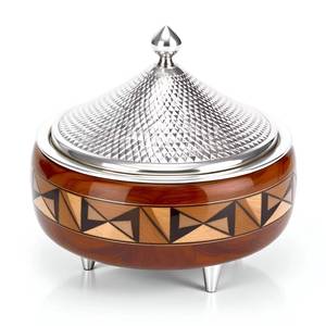 Wooden Food Warmer Stainless Steel Roti <b>Box</b> Laser Cut Lid Design Chapati Server <b>Insulated</b> Hot Pot Casserole Foldable Stackable - Product Image 5