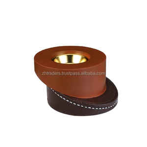 Brûleur d'encens en bois naturel Mabkhara en cuir d'anis étoilé spirituel de luxe fabriqué à la main pour Bakhoor, charbon de bois et parfum d'oud - Product Image 3