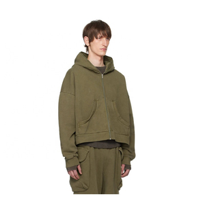 Sudadera con Capucha Personalizada de Corte Cuadrado, 100% Algodón de Alta Calidad, con Cierre, Estampado Gráfico DTG, Estilo Vintage Lavado al Ácido, Felpa Francesa - Product Image 6