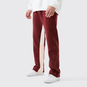 Men's High Waist Custom Jogger Pants Cotton Fleece <b>Sweatpants</b> with <b>Oversized</b> Wide Leg sun faded acid wash Men's Pants Washed - Product Image 2