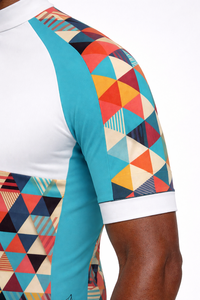 เสื้อเจอร์ซีย์ปั่นจักรยานแบบมีรูระบายอากาศ พิมพ์ลายชื่อทีมด้วยเทคนิคฮีททรานเฟอร์ ดีไซน์ล่าสุด ชุดกีฬาสำหรับมืออาชีพ ผลิตจากโพลีเอสเตอร์ 100% - Product Image 6