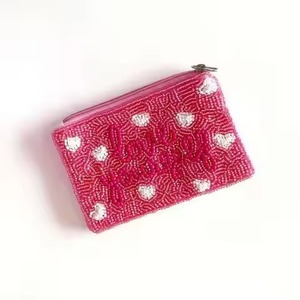 Modern Seed Beads Embroidered Coin Pouch For Everyday Use Artistic Handmade Coin <b>Purse</b> With Seed Beads Embroidery - Product Image 2