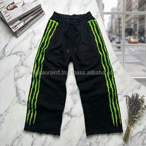 Men's <b>Black</b> Sweatpants Embroidery Elastic Waist Drawstring Closure Casual Midweight Knitted <b>Plus</b> <b>Size</b> Autumn Wear - Product Image 5