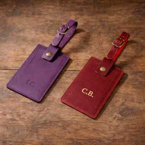 Custom Full Grain Leather Luggage <b>Tags</b> Privacy Cover Suitcase <b>Name</b> <b>Tags</b> Personalized Travel Bag <b>Tags</b> New LMP-0264 - Product Image 5