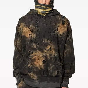 Fabricants de sweats à capuche personnalisés en coton 100% 500 g/m², brodés, patchwork, ODM, unisexes, épais, confortables, élégants, surdimensionnés - Product Image 3