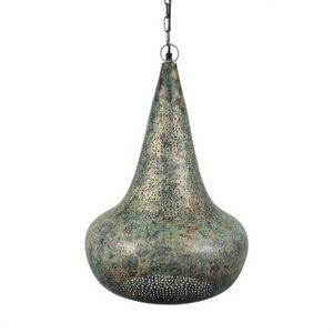 Farol Marroquí de Hierro Forjado a Mano con Detalles Grabados en Metal para Interiores Clásicos - Product Image 4