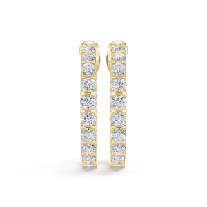 Pendientes de Lujo Chapados en Oro de 14K con Plata 925, Moissanita Redonda de Corte Brillante con Engaste de Garras, Joyería Unisex para Boda - Product Image 5