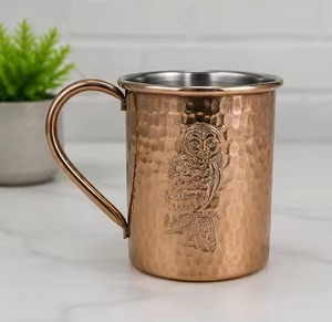 Plain Copper Mug High Quality Copper Cup Moscow Mule <b>Beer</b> Cup With Handle High quality Copper Mug - Product Image 3