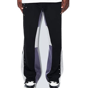 Anti Shrink Nonwoven Fleece Fabric Men's Casual Sports Training Flare Pants Street Fashion <b>Drawstring</b> Waist Wide Leg <b>Trousers</b> - Product Image 1