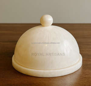 กล่องโดมเรซินสีขาวทำด้วยมือโหลของขวัญสุดหรูสำหรับห้องนั่งเล่นรอมฎอนของตกแต่งบ้านผลไม้แห้งที่เก็บลูกอมรอยัล - Product Image 2