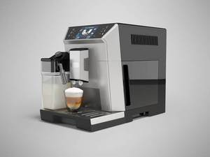 Machine à café entièrement automatique programmable, contrôle par écran tactile, mousseur à lait, acier inoxydable noir, plug-and-play, nettoyage facile - Product Image 5