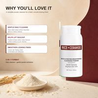 Poudre Nettoyante Exfoliante Éclaircissante au Filtrat de Ferment de Riz et Céramide, Acide Ascorbique 50g - Marque Privée OEM pour Tous Types de Peau