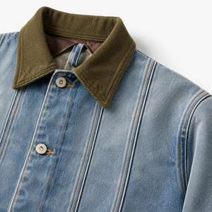 Chaqueta Vaquera Unisex Personalizada, Diseño Sólido, Otoño, 100% Algodón, Cierre Frontal con Cremallera, Logotipo, Estilo Vintage Desgastado, Ropa Casual Urbana - Product Image 6