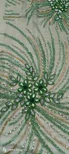 Tissu Perlé Antistatique de Luxe pour Filles, Haute Qualité, Zircon, Fait Main, 100% Polyester, Fournisseur Indien pour la Confection de Vêtements - Product Image 6