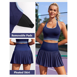 Women's Solid Pickleball Tank Top and Skort Set with Rhinestone and <b>Patches</b> Quick-Drying Breathable Performance Wear - Product Image 3