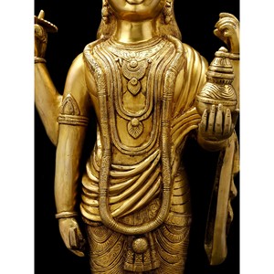 Grande statue en laiton de 30 pouces du seigneur Dhanvantari Sculpture du médecin des Devas - Product Image 2