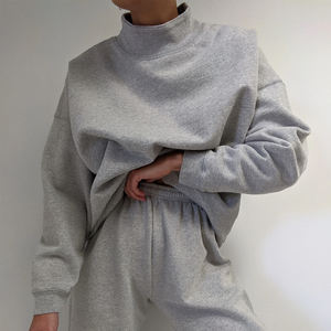 Sudaderas Extra Grandes de Alta Calidad en Gris Jaspeado con Contraste Acanalado, 80% Algodón, 20% Poliéster, Tallas Grandes para Mujer - Product Image 2