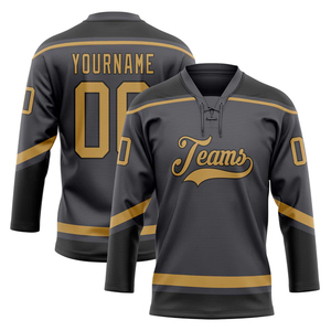 Jersey de Hockey sobre Hielo Sublimado Personalizado para Equipo, Manga Larga, Cuello en V, Cierre de Botones, Transpirable, Absorbe la Humedad, Unisex - Product Image 6
