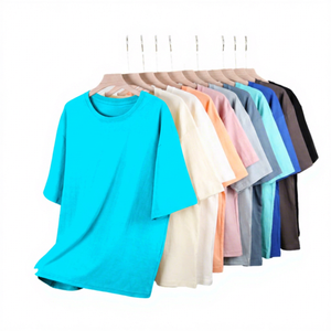 T-shirt décontracté pour homme 100 % coton, couleur unie, col rond, manches courtes, coupe oversize, tissu tricoté respirant, style urbain avec lettres - Product Image 3