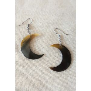 Boucles d'oreilles pendantes élégantes faites à la main en corne de buffle, légères, bijoux naturels tendance pour femmes, à porter en soirée - Product Image 6