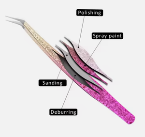 แหนบขนตาปลอมด้ามเงินสีดำกล่องสีชมพูแยกขนตาปลอมฉลากส่วนตัว - Product Image 6