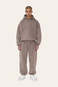 <b>Men's</b> Oversized Hooded <b>Sweatshirt</b> Solid Color Cotton French Terry Casual Winter Digital Printing Streetwear - Product Image 3