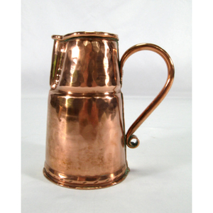 Carafe en cuivre de 50 oz de qualité supérieure avec poignée, design simple, pour boissons, carafe à vin à pointe concave, carafe de stockage d'eau, bouilloire en cuivre - Product Image 5