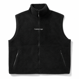 Gilet en polaire premium pour homme, logo personnalisé, respirant, hiver, fermeture éclair intégrale, sans manches, décontracté, extérieur - Product Image 6