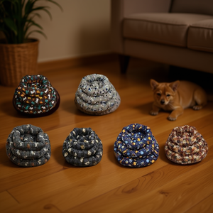 Yommy Pet <b>Bed</b> Round Dog <b>Nest</b> 3pcs Set S M L Printed Cozy Pet <b>Bed</b> for Dogs and Cats - Product Image 3