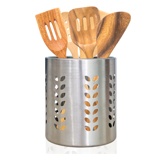 Support à cuillères en acier inoxydable pour ustensiles de cuisine, compatible lave-vaisselle, durable, personnalisable, support égouttoir à ustensiles en acier inoxydable - Product Image 6