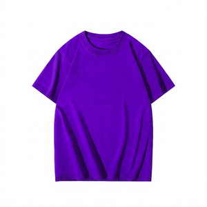 T-shirt en jersey à manches courtes pour homme, col rond, coupe classique, couleur unie, respirant, polyester/coton écologique imprimé - Product Image 2