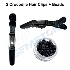 Kit Profesional de Extensiones de Cabello con Pinza de 2 Orificios para Microperlas, Pinzas de Cocodrilo, Gancho de Tracción, Aguja para Perlas e Hilo - Product Image 3