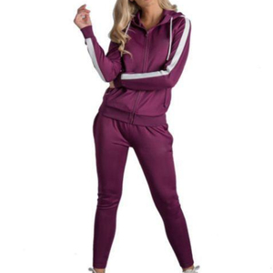 ชุดวอร์มผู้หญิงแบบมีฮู้ดขายดีสำหรับฤดูหนาว ผลิตจากโพลีเอสเตอร์และผ้าฝ้าย คุณภาพสูง แห้งเร็ว ระบายอากาศได้ดี เนื้อผ้าหนา เหมาะสำหรับออกกำลังกายทั่วไป - Product Image 6