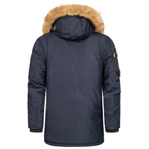 Veste d'hiver matelassée pour homme, personnalisable OEM ODM, parka chaude à capuche, coupe-vent, rembourrage en polyester, fermeture éclair, couleur personnalisée, vêtements d'extérieur - Product Image 2