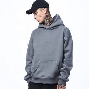 Sudadera con Estampado Puff para Hombre, Gruesa, Talla Grande, Lisa, de Algodón, con Hombros Caídos, Sudadera de Calle, Venta al por Mayor - Product Image 2