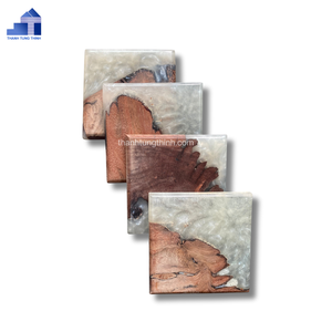 Modern Wood Resin Cutting <b>Board</b> Square Natural Edge Design Durable Vietnam Made - Product Image 2