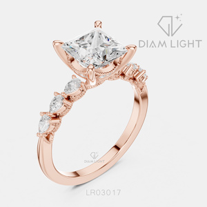 Bague de fiançailles en or blanc 14 carats avec diamant de laboratoire taille princesse 1,77 carat, bague de fiançailles et d'anniversaire pour cadeau, certifiée IGI - Product Image 6
