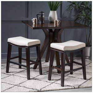 Premium Rubberwood <b>Bar</b> <b>Stool</b> with <b>Leather</b> Seat - Wholesale Contemporary Design - Product Image 3