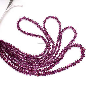 ลูกปัดพลอยโกเมน Rhodolite ธรรมชาติทรงหยดน้ำ16นิ้วขนาด2.5x4ถึง3.5x6มม. สำหรับทำเครื่องประดับ - Product Image 1